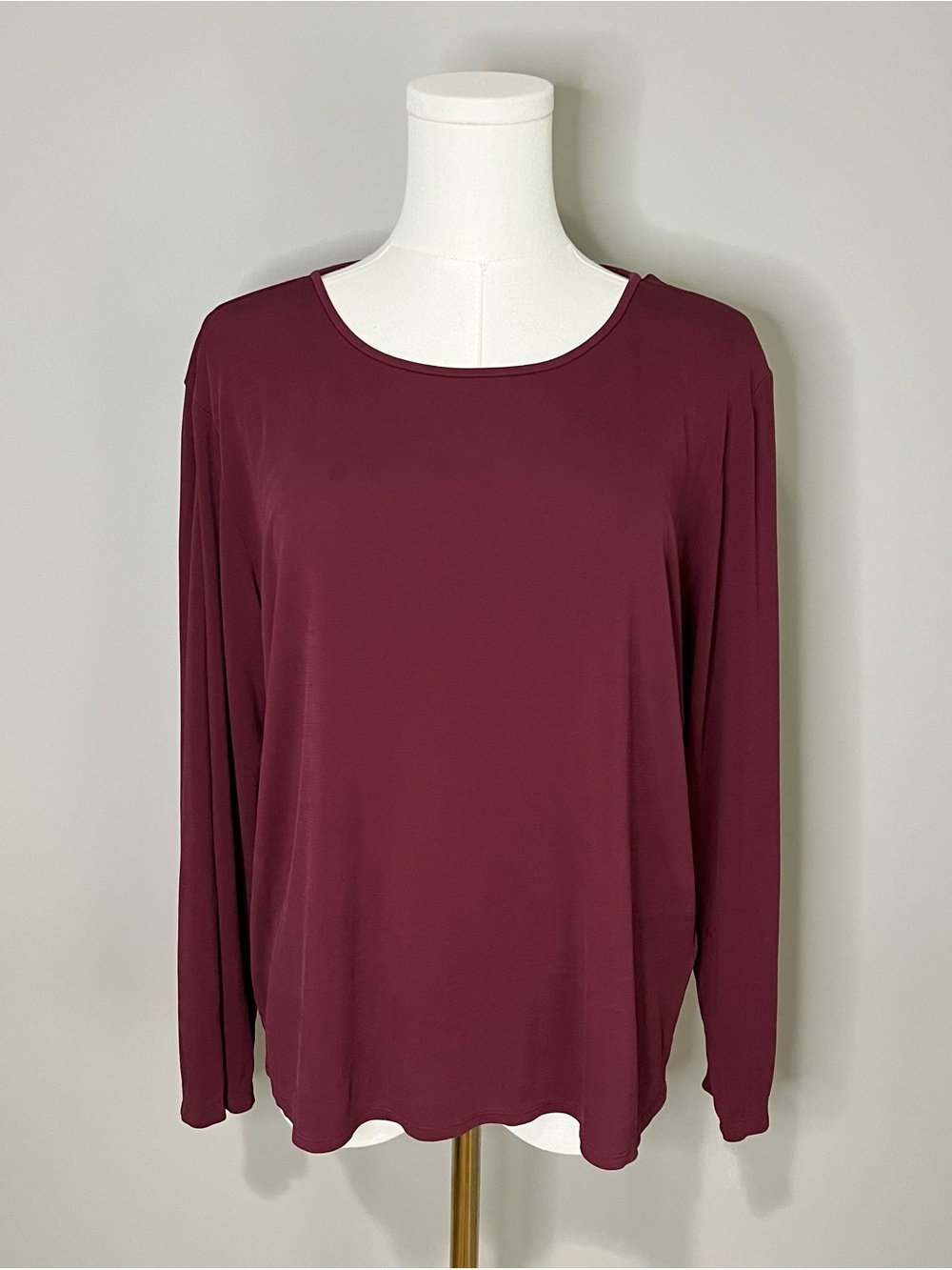 Eileen Fisher 100% Silk Jersey Scoop Next Top Size L